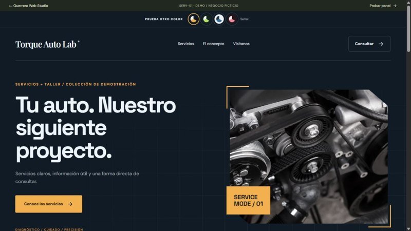 Vista real de Servicios + taller